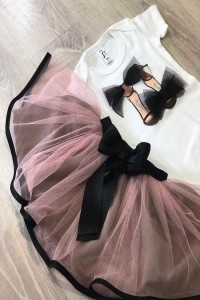 Jasmine tutu skirt - nude / black rally