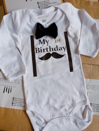 Φορμάκι λευκό μακρυμάνικο Gentleman My 1st birthday  