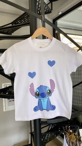 Μπλουζάκι λευκό παιδικό κοντομάνικο Stitch